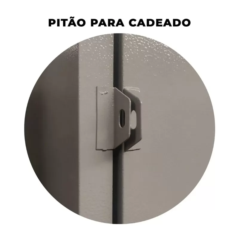 GRP-8 Chapa 26 – Roupeiro de aço 8 portas | Pitão p/ cadeado