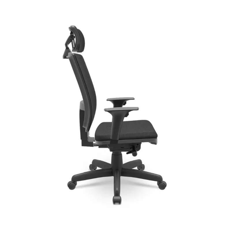 Cadeira Presidente Brizza Tela Backplax - Base Standard - Braço Regulável - Plaxmetal